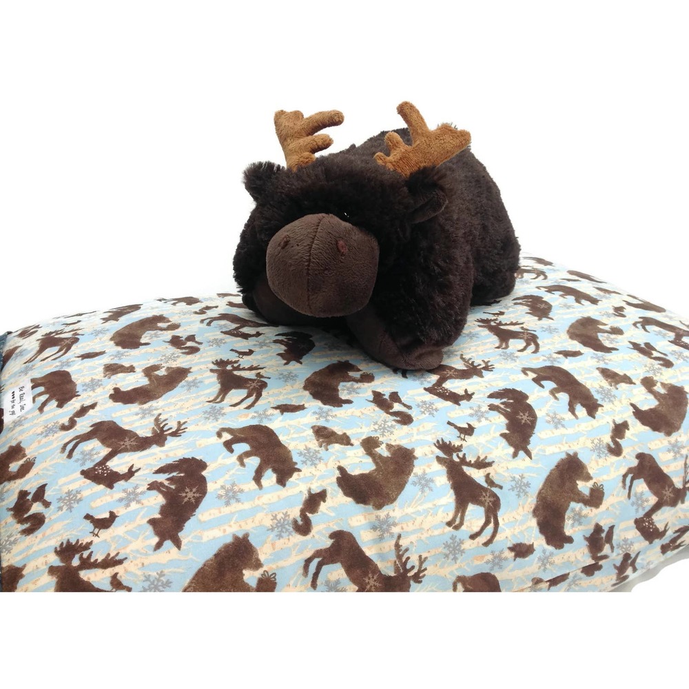 Novelty Moose Pillowcase Bundle: Forest Friends with Soft Plush Pillow Moose